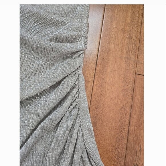 Lauren Ralph Lauren silver metallic knee length dress size 14 - Picture 5 of 10